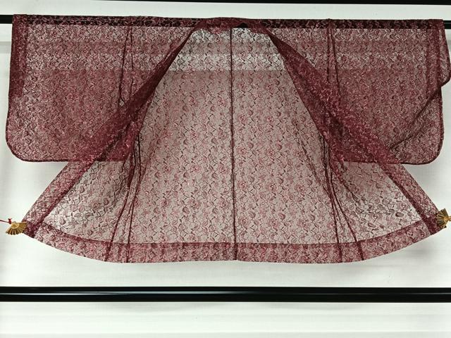 平和屋着物▽羽織　スリーシーズン　春夏秋　塵除け　草花文　銀糸　AABJ1729jh