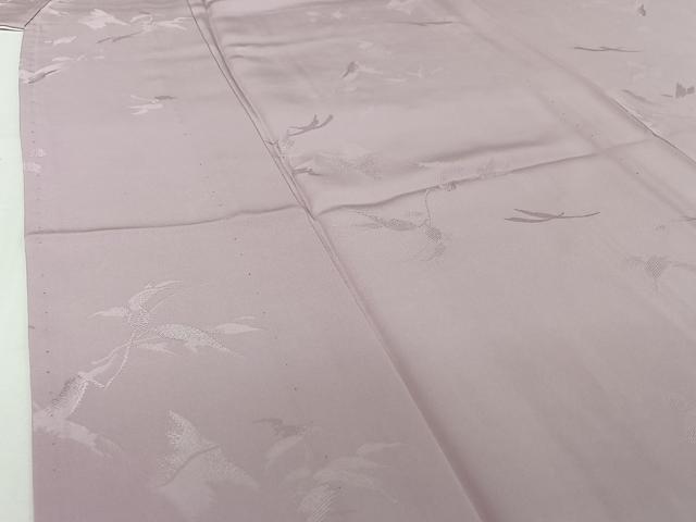 平和屋着物▽上質な色無地　単衣　草葉地紋　白藤色　正絹　逸品　AABJ1730jh