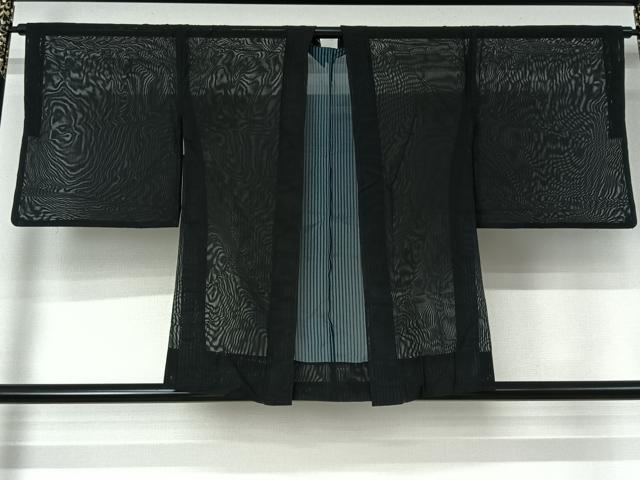 平和屋着物▽羽織　スリーシーズン　春夏秋　塵除け　縞　正絹　逸品　AABJ1731jh