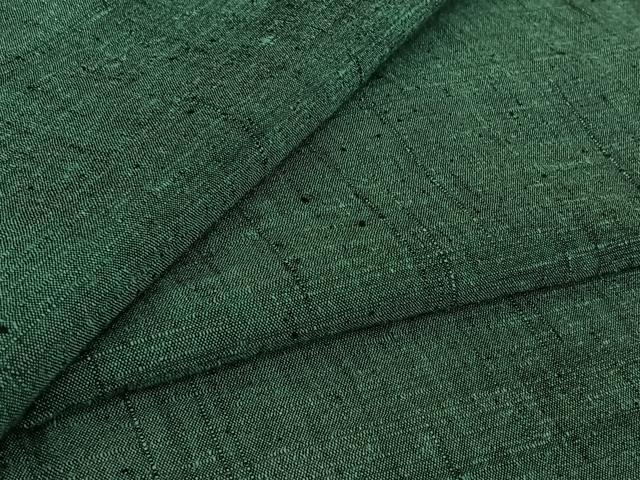 平和屋着物▽上質な紬　単衣　木賊色　正絹　逸品　AABJ1736jh