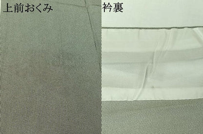 平和屋着物▽江戸小紋　単衣　万筋　白色×暗黒色　正絹　逸品　AABJ1737jh