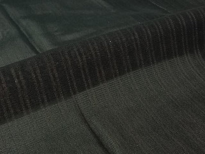 平和屋着物▽道行コート　スリーシーズン　春夏秋　塵除け　縞　黒地　銀糸　正絹　逸品　AABJ1740jh