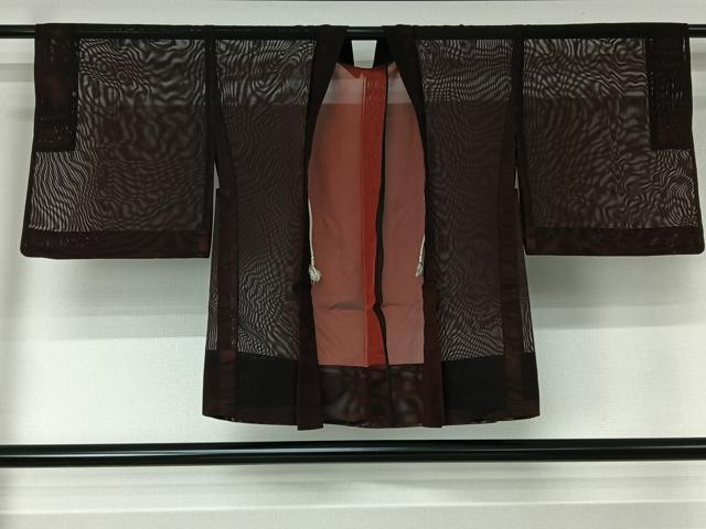 平和屋着物▽羽織　スリーシーズン　春夏秋　塵除け　黒地　正絹　逸品　AABJ1741jh