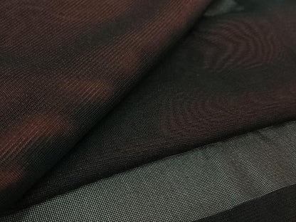 平和屋着物▽羽織　スリーシーズン　春夏秋　塵除け　黒地　正絹　逸品　AABJ1741jh