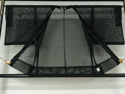 平和屋着物▽羽織　スリーシーズン　春夏秋　塵除け　黒地　正絹　逸品　AABJ1743jh
