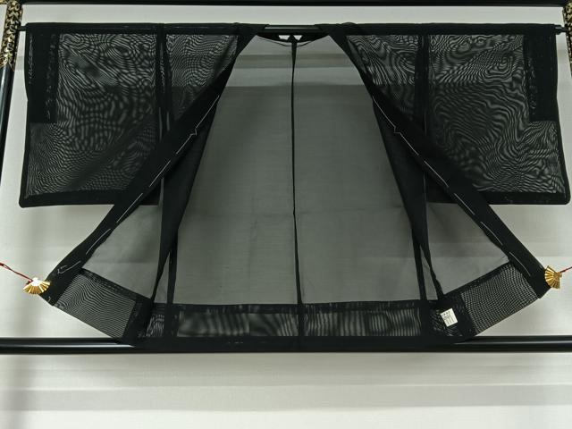 平和屋着物▽羽織　スリーシーズン　春夏秋　塵除け　黒地　正絹　逸品　AABJ1743jh