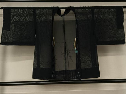 平和屋着物▽羽織　スリーシーズン　春夏秋　塵除け　樹林文　濃紺地　正絹　逸品　AABJ1745jh