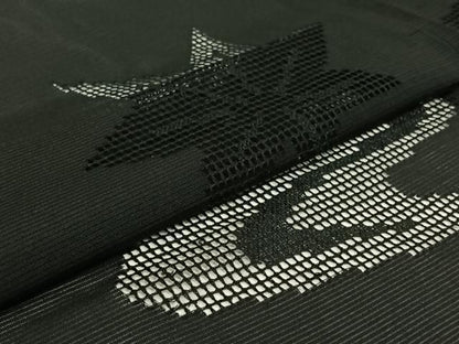 平和屋着物▽羽織　スリーシーズン　春夏秋　塵除け　竜田川文　黒地　正絹　逸品　AABJ1747jh
