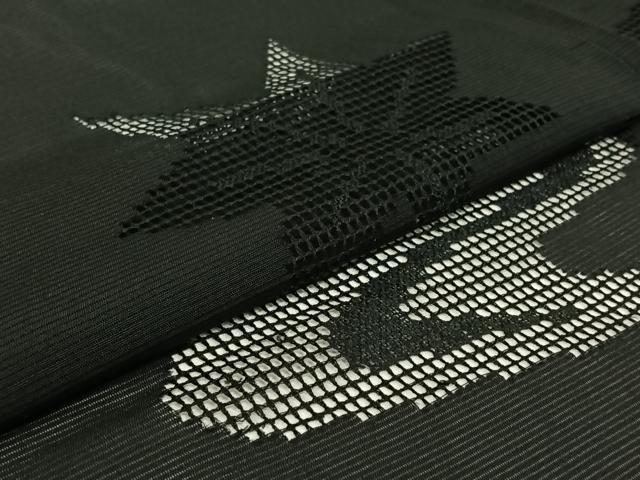 平和屋着物▽羽織　スリーシーズン　春夏秋　塵除け　竜田川文　黒地　正絹　逸品　AABJ1747jh