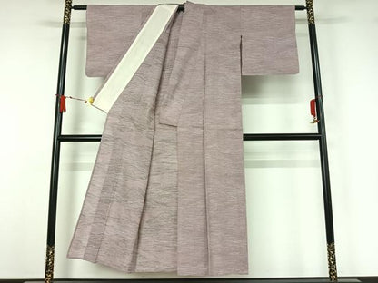 平和屋着物▽お召　単衣　霞文　正絹　逸品　AABJ1749jh
