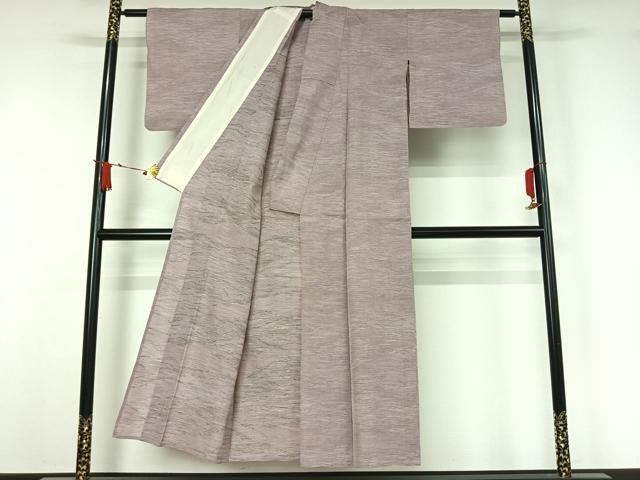 平和屋着物▽お召　単衣　霞文　正絹　逸品　AABJ1749jh