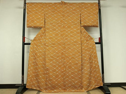 平和屋着物▽上質な小紋　単衣　吉祥文　正絹　逸品　AABJ1755jh