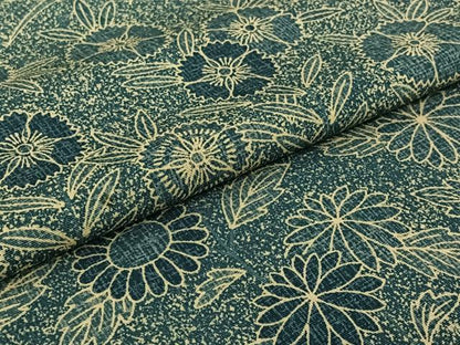 平和屋着物▽上質な小紋　単衣　芝花文　正絹　逸品　AABJ1757jh