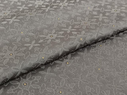 平和屋着物▽お召　単衣　幾何学文様　正絹　逸品　AABJ1760jh