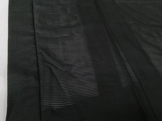 平和屋着物▽男性　黒紋付　羽織　暗黒色　正絹　逸品　AABJ1761jh