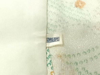 平和屋着物▽上質な小紋　単衣　絞り　雲取り吉祥花文　西武百貨店扱い　正絹　逸品　AABJ1762jh