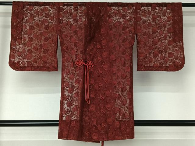 平和屋着物▽道中着　スリーシーズン　春夏秋　塵除け　更紗花文　正絹　逸品　AABJ1766jh