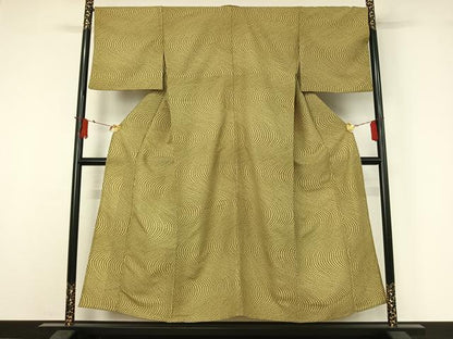 平和屋着物▽小紋　単衣　流水文　洗える着物　AABJ1770jh