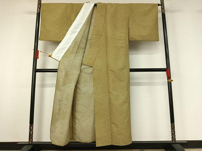 平和屋着物▽小紋　単衣　流水文　洗える着物　AABJ1770jh