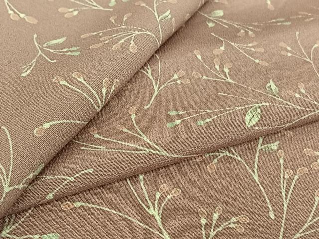 平和屋着物▽上質な小紋　単衣　草花文　正絹　逸品　AABJ1772jh