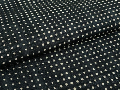 平和屋着物▽上質な小紋　単衣　あられ　黒地　正絹　逸品　AABJ1778jh