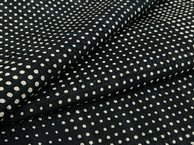 平和屋着物▽上質な小紋　単衣　あられ　黒地　正絹　逸品　AABJ1778jh