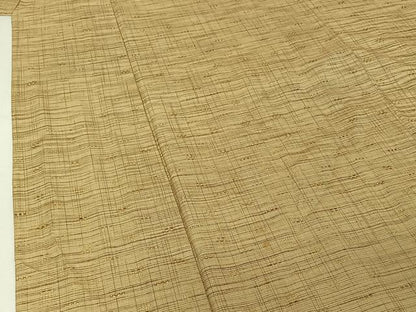 平和屋着物▽上質な紬　単衣　花織　霞文　正絹　逸品　AABJ1781jh