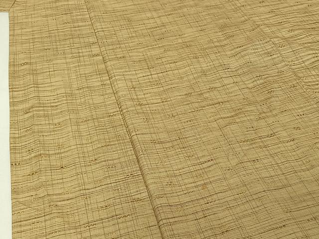 平和屋着物▽上質な紬　単衣　花織　霞文　正絹　逸品　AABJ1781jh