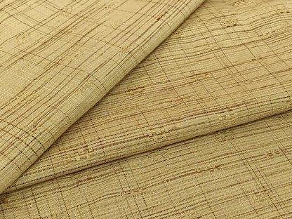 平和屋着物▽上質な紬　単衣　花織　霞文　正絹　逸品　AABJ1781jh