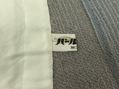 平和屋着物▽上質な小紋　単衣　霞文　暈し染め　鬼しぼ縮緬　正絹　逸品　AABJ1783jh