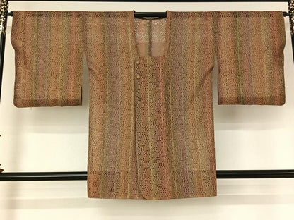 平和屋着物▽道行コート　スリーシーズン　春夏秋　塵除け　霞文　正絹　逸品　AABJ1791jh