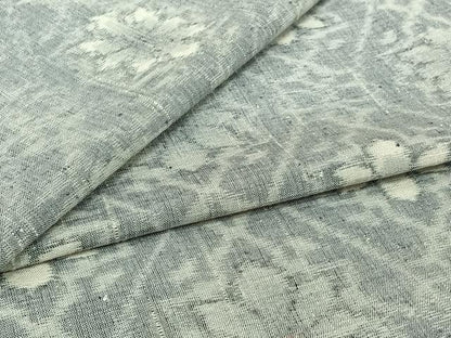 平和屋着物▽上質な紬　単衣　草花文　正絹　逸品　AABJ1794jh