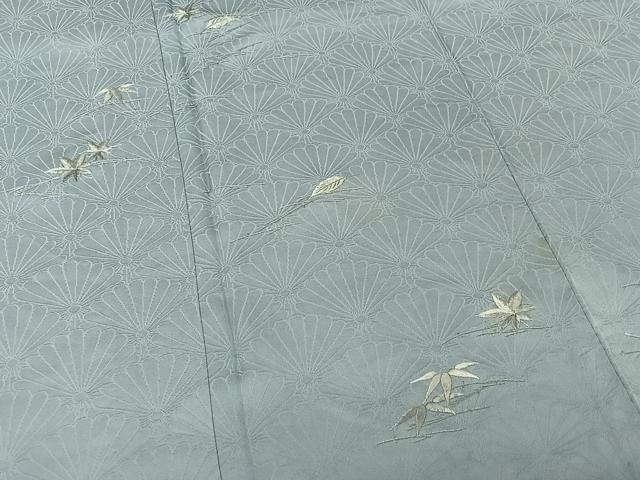 平和屋着物▽銀座きしや　色留袖　単衣　総刺繍　吹き寄せ文　水色　たとう紙付き　正絹　逸品　AABJ1796jh