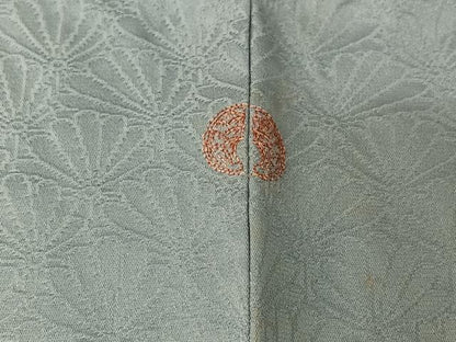 平和屋着物▽銀座きしや　色留袖　単衣　総刺繍　吹き寄せ文　水色　たとう紙付き　正絹　逸品　AABJ1796jh