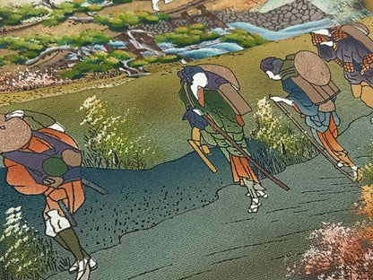 平和屋着物▽豪華黒留袖　単衣　作家物　手描き　人物風景文　暈し染め　金彩　正絹　逸品　AABJ1797jh