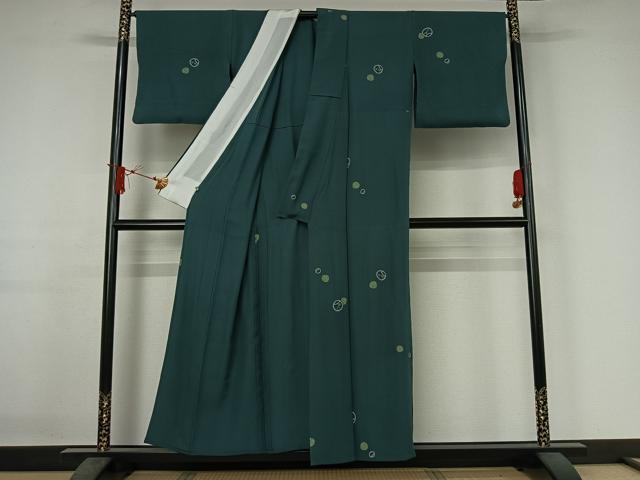 平和屋着物▽上質な小紋　単衣　丸文　正絹　逸品　AABJ1800jh