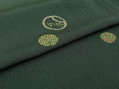 平和屋着物▽上質な小紋　単衣　丸文　正絹　逸品　AABJ1800jh
