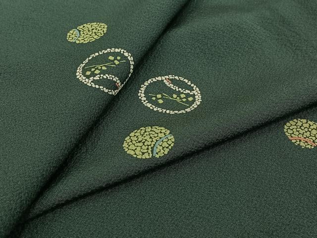 平和屋着物▽上質な小紋　単衣　丸文　正絹　逸品　AABJ1800jh