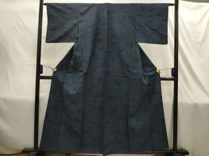 平和屋着物■上質な紬　雲取り花文　正絹　逸品　AABJ1812sx