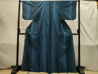 平和屋着物■本場縞大島紬　変わり格子　正絹　逸品　AABJ1837sx