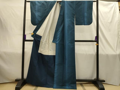 平和屋着物■本場縞大島紬　変わり格子　正絹　逸品　AABJ1837sx