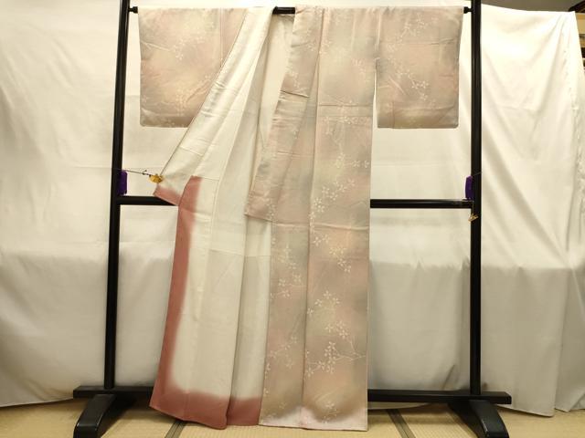 平和屋着物■上質な小紋　枝花文　暈し染め　正絹　逸品　AABJ1840sx
