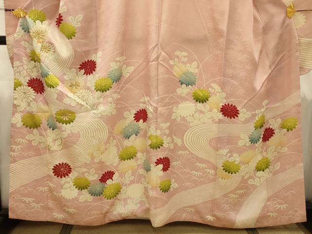 平和屋着物■豪華振袖　刺繍　流水花文　金糸　金彩　三越扱い　正絹　逸品　AABJ1842sx