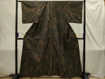 平和屋着物■上質な紬　藤花房　正絹　逸品　AABJ1846sx