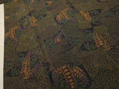 平和屋着物■上質な紬　藤花房　正絹　逸品　AABJ1846sx