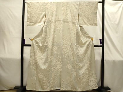 平和屋着物■上質な小紋　枝花文　正絹　逸品　AABJ1848sx