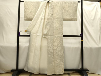 平和屋着物■上質な小紋　枝花文　正絹　逸品　AABJ1848sx