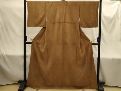 平和屋着物●小紋　草花文　さんび謹製　鬼しぼ縮緬　洗える着物　AABJ1856sx