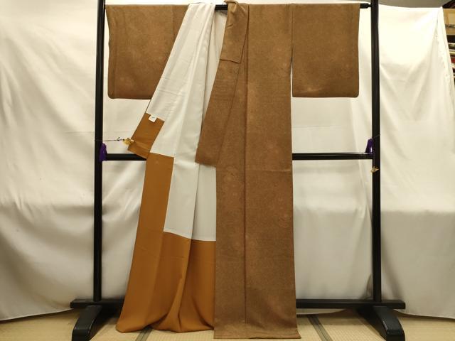 平和屋着物●小紋　草花文　さんび謹製　鬼しぼ縮緬　洗える着物　AABJ1856sx
