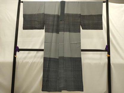 平和屋着物●男性　長襦袢　無双仕立て　格子　洗える着物　AABJ1860sx